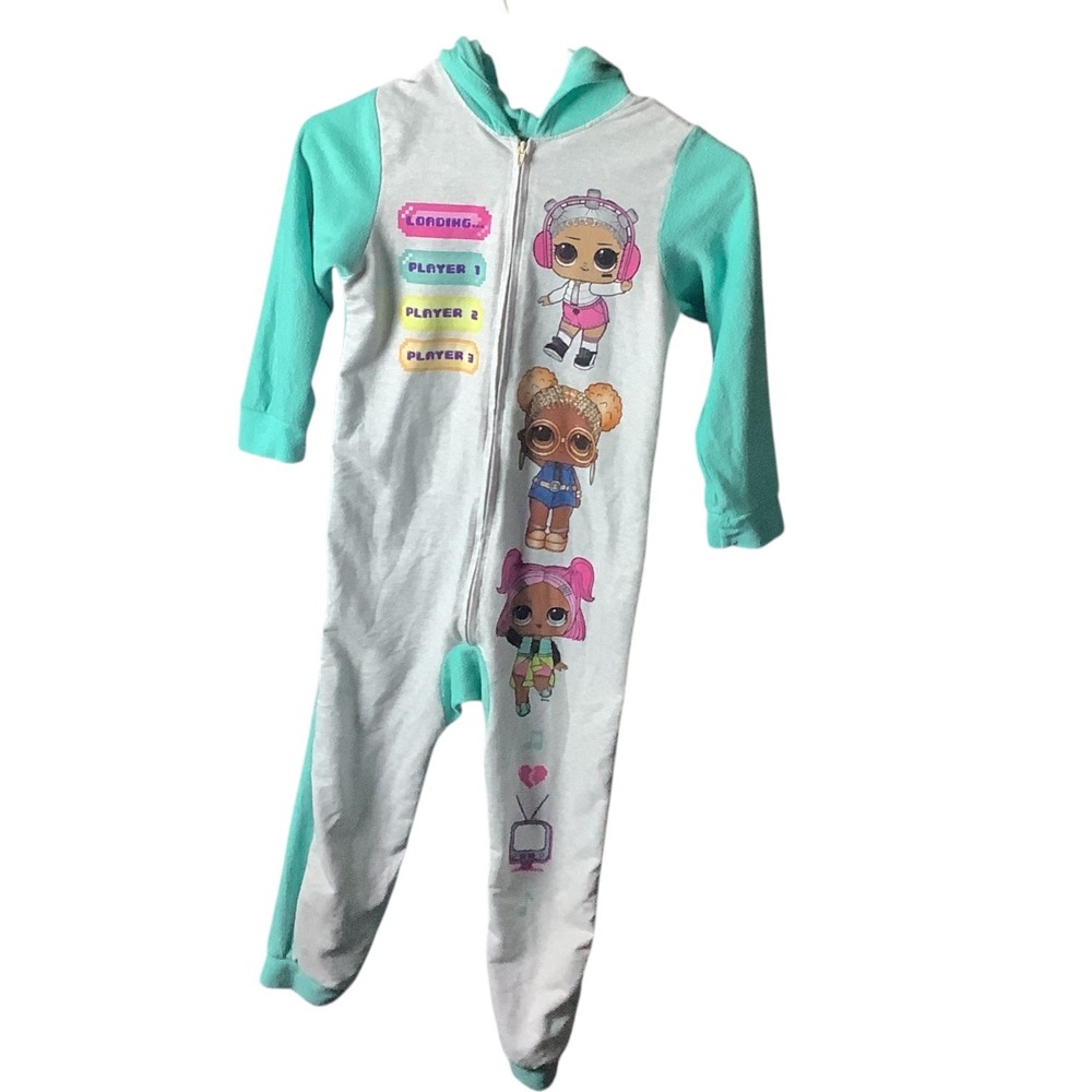 LOL Surprise Girls Hooded Union Suit‎ One Piece Pajamas Size Small Zip Front